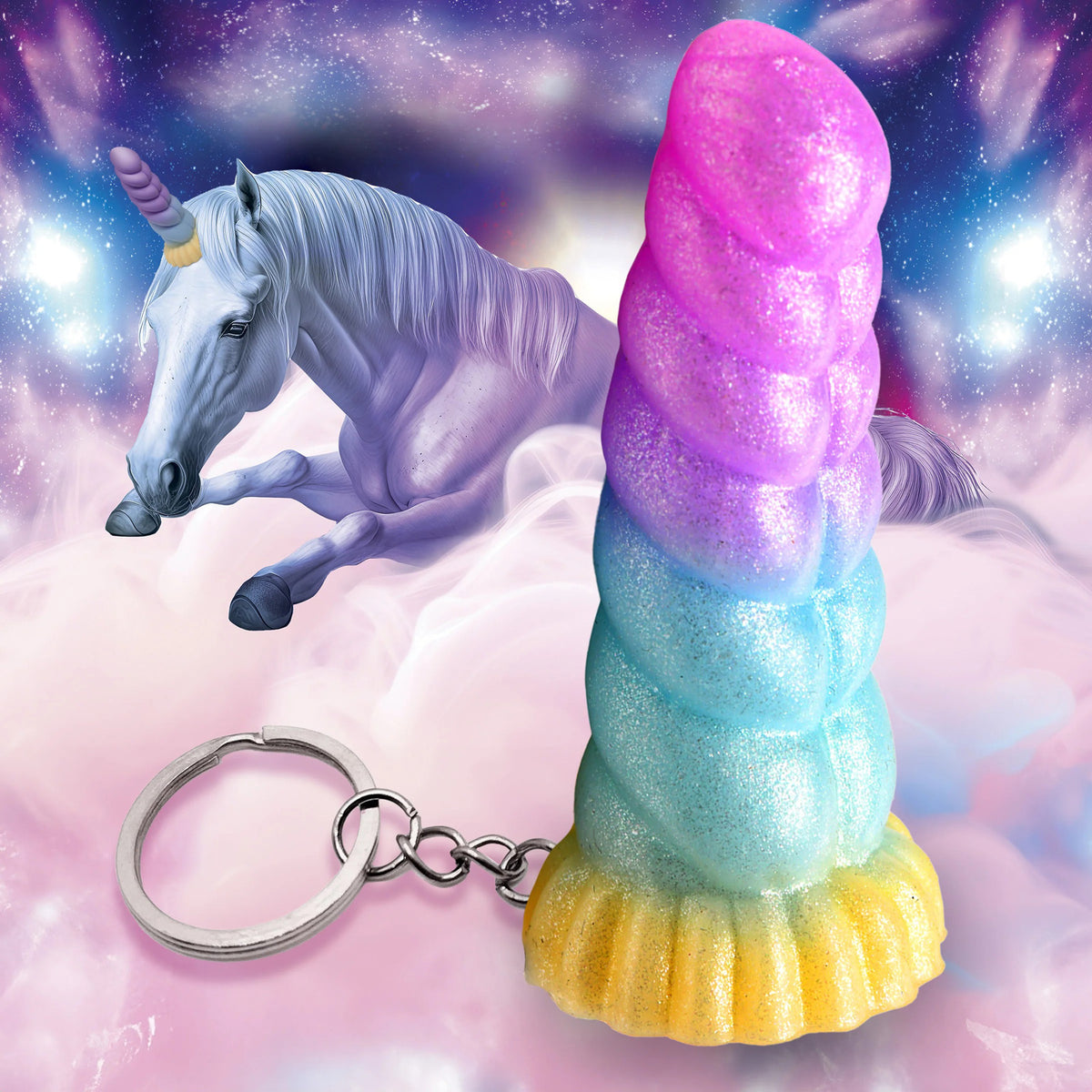 Mystique Unicorn Keychain XR Brands Creature Cocks