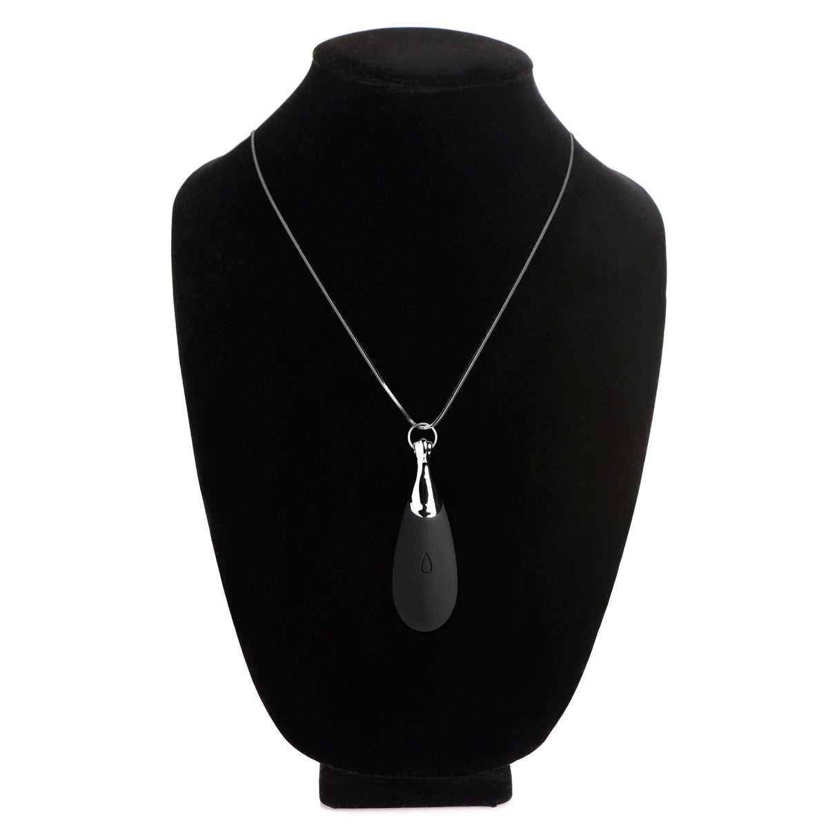 10x Vibrating Silicone Teardrop Necklace - Black XR Brands Charmed