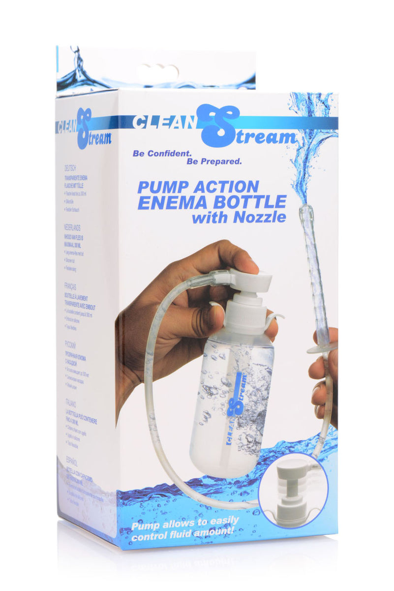 Pump Action Enema Bottle With Nozzle XR Brands Clean Stream