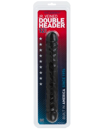 Jr. Veined Double Header 12 Inches - Black Doc Johnson