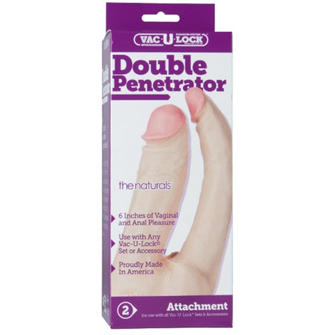 Vac-U-Lock Double Penetrator - White Doc Johnson