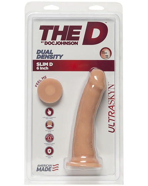 The D - Slim D - 6 Inch Without Balls - Ultraskyn - Vanilla Doc Johnson