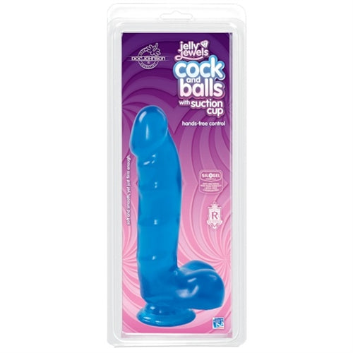 Jelly Jewels - Cock and Balls With Suction Cup Doc Johnson