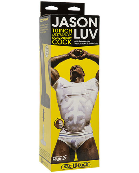 Jason Luv - 10 Inch Ultraskyn Cock With Removable Vac-U-Lock Suction Cup - Chocolate Doc Johnson