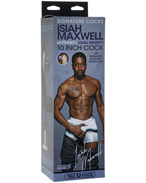 Signature Cocks - Isiah Maxwell - 10 Inch  Ultraskyn Cock With Removable Vac-U-Lock Suction  Cup Doc Johnson