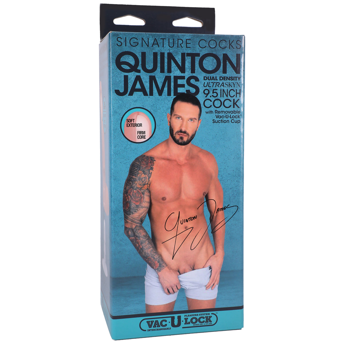 Signature Cocks - Quinton James - 9.5 Inch  Ultraskyn Cock With Removable Vac-U-Lock  Suction Cup Sale Specials