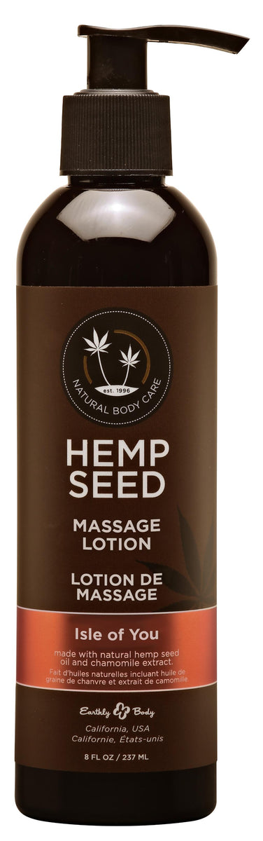 Hemp Seed Massage Lotion - Isle of You - 8 Fl. Oz. / 237ml Earthly Body