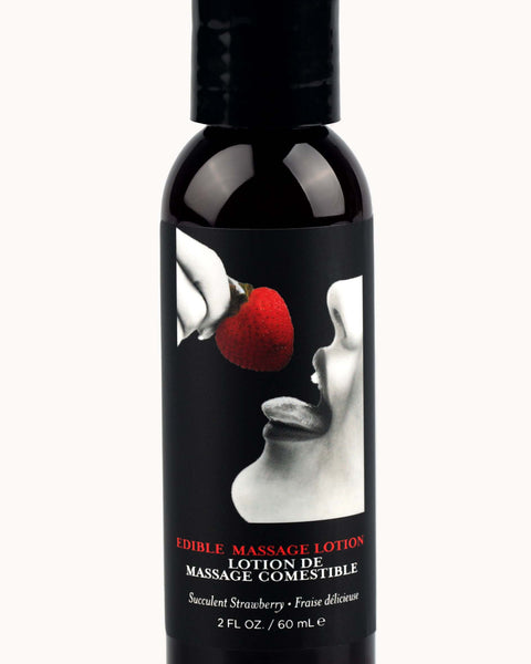 Edible Massage Lotion - Strawberry - 2 Fl. Oz. Earthly Body