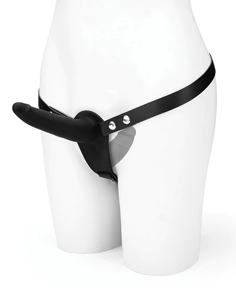 Silicone Strap on Harness Dildo With Internal  Penetration - Black Lux Fetish