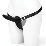 Silicone Strap on Harness Dildo With Internal  Penetration - Black Lux Fetish