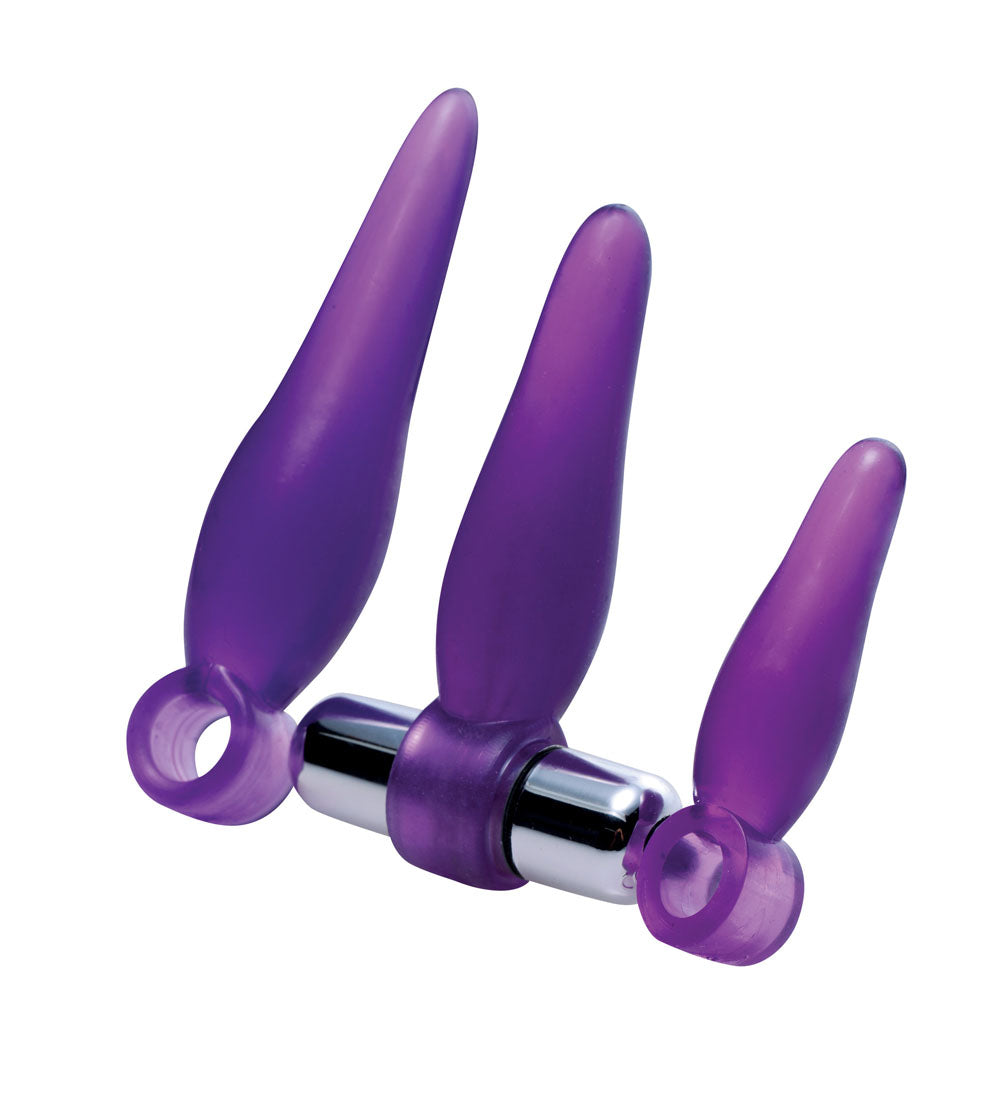 Fanny Fiddlers 3 Piece Finger Rimmer Set With Vibrating Bullet XR Brands Frisky