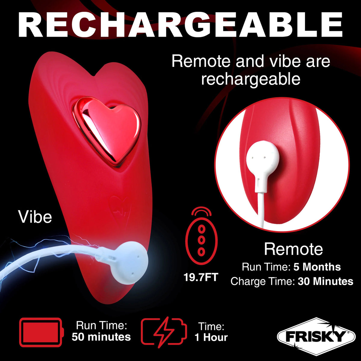 Love Connection Silicone Panty Vibe With Remote Control - Red XR Brands Frisky