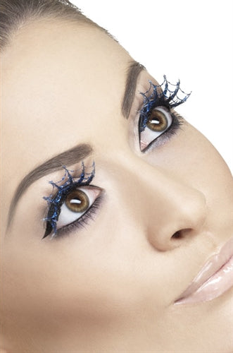 Blue Glitter Spiderweb Eyelashes Fever Lingerie