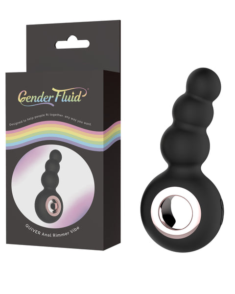 Gender Fluid Quiver Anal Ring Bead Vibe - Black Gender Fluid