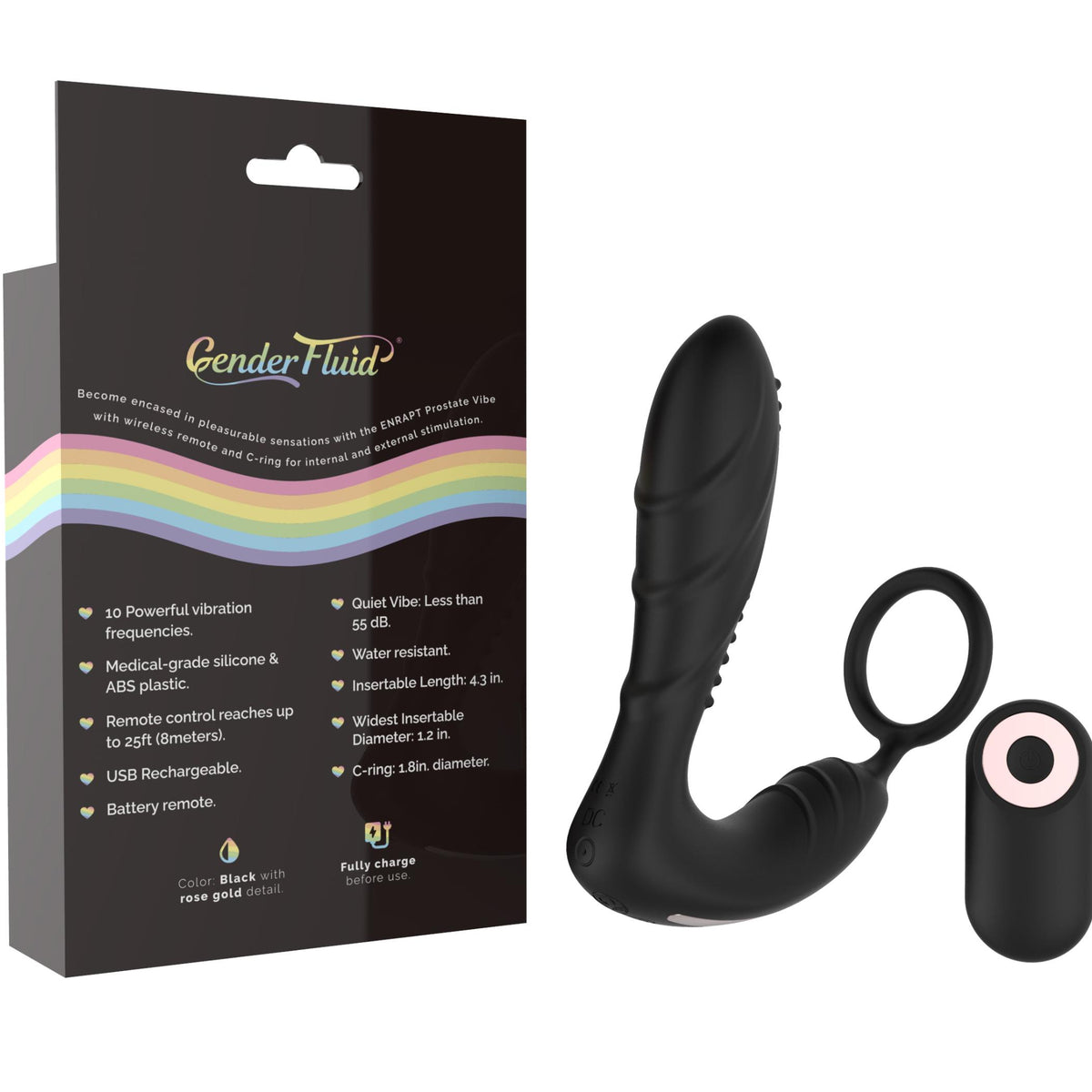 Gender Fluid Enrapt Prostate Vibe - Black Gender Fluid