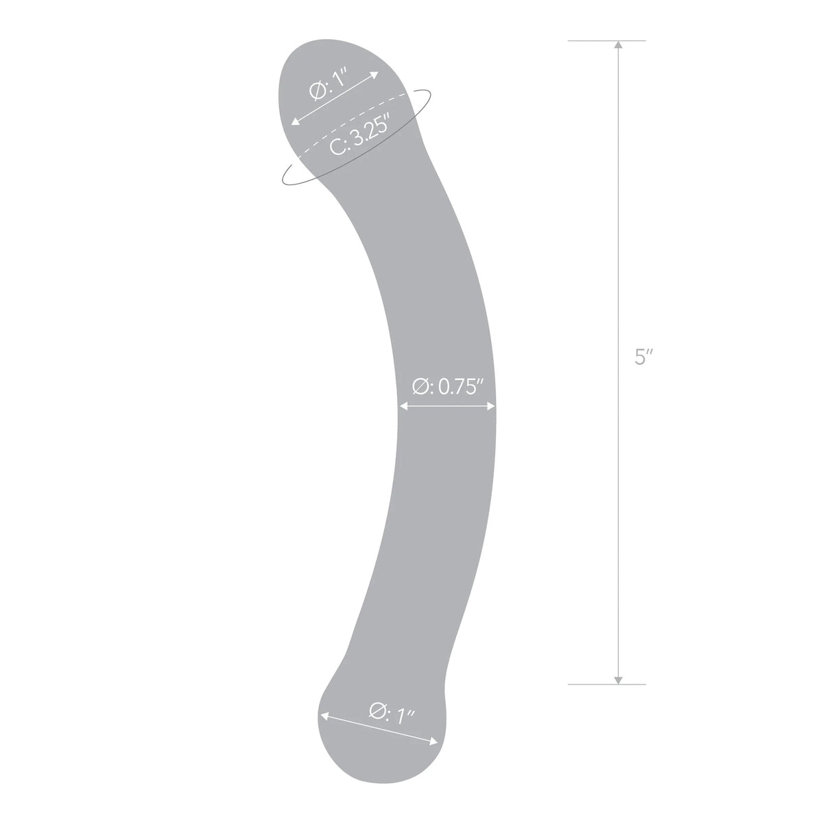 6 Inch Curved G-Spot Blue Glass Dildo Glas