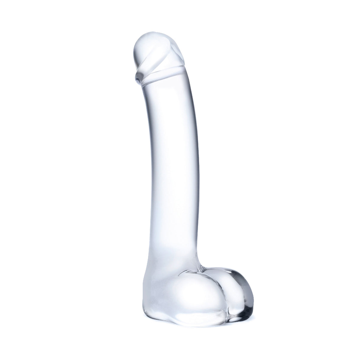 7 Inch Realistic Curved Glass G-Spot Dildo - Clear Glas