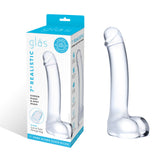 7 Inch Realistic Curved Glass G-Spot Dildo - Clear Glas