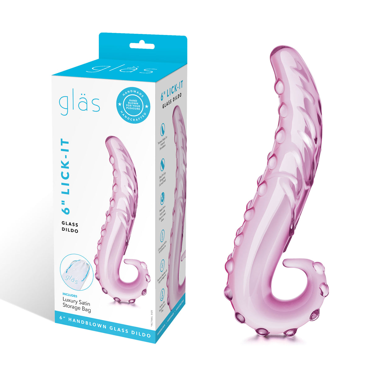 6 Inch Lick-It Glass Dildo Glas