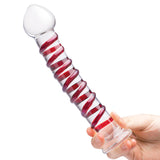 10 Inch Mr. Swirly Dildo - Red/clear Glas