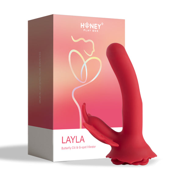 Layla - Butterfly Clit and G-Spot Vibrator - Red Honey Play Box