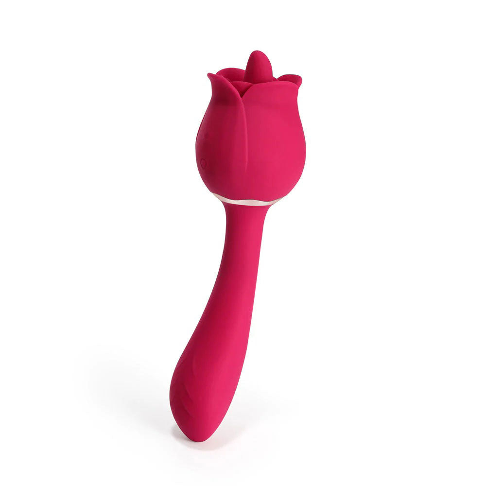 Rhea - the Rose Clit Licking Tongue Vibrator and G Spot Massager - Pink Honey Play Box