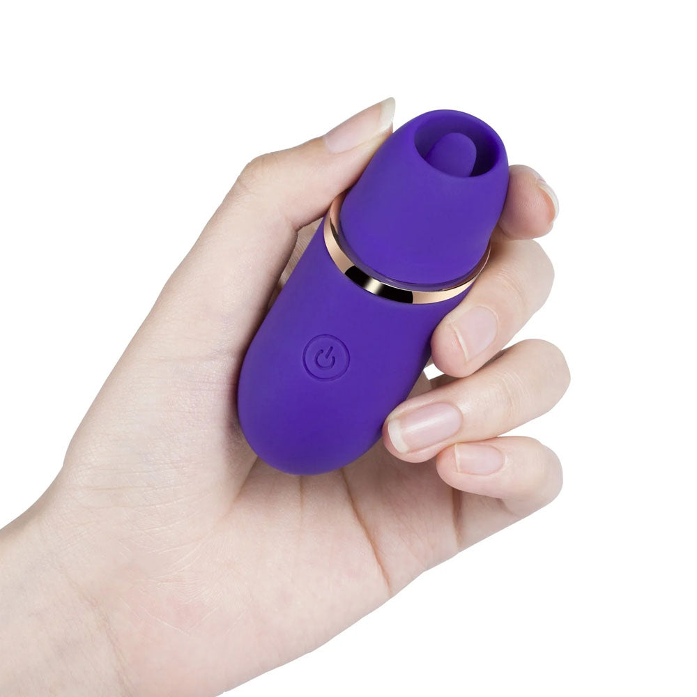 Abby - Mini Clit Licking Vibrator Tongue Sex Toy  - Purple Honey Play Box