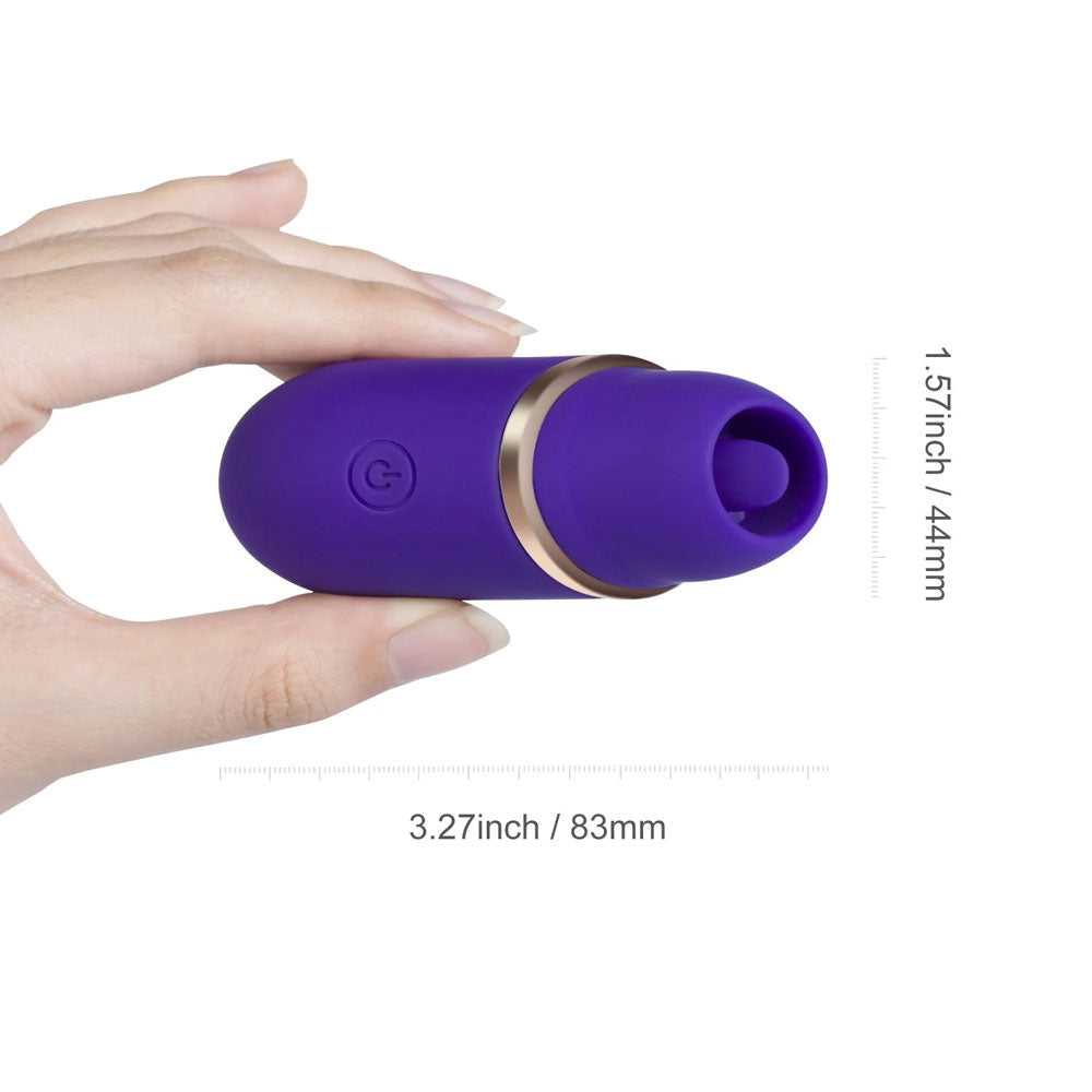 Abby - Mini Clit Licking Vibrator Tongue Sex Toy  - Purple Honey Play Box