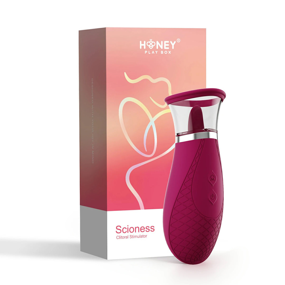 Scioness - Sucking and Licking Clitoral Stimulator - Wine Purple Honey Play Box