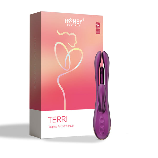 Terri - App Controlled Tapping Rabbit Vibrator -  Purple Honey Play Box