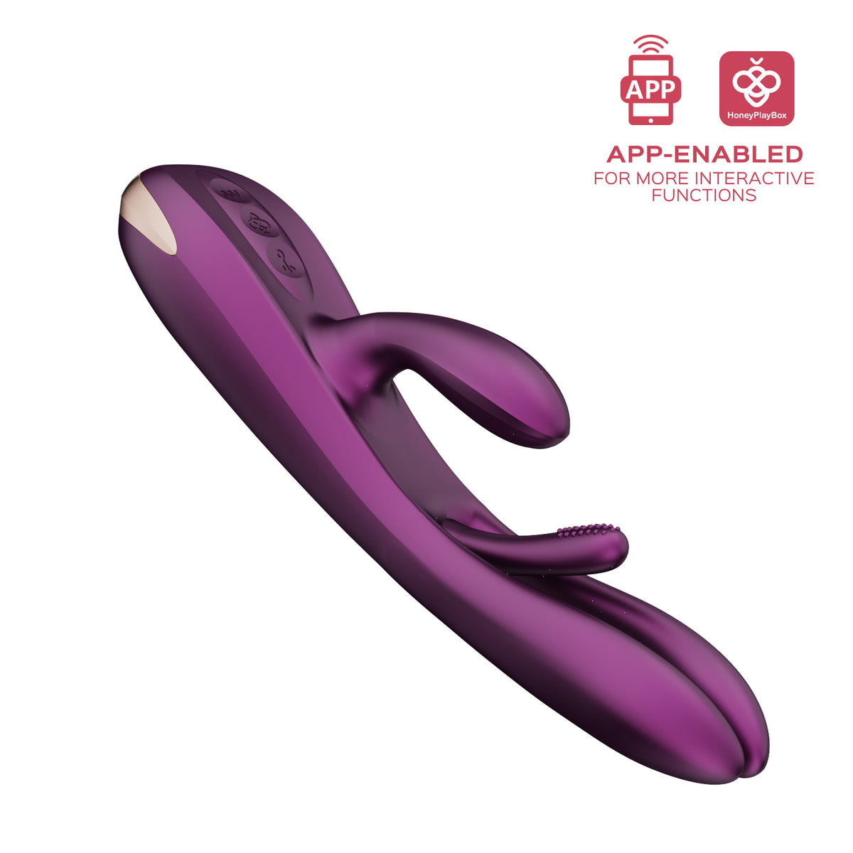 Terri - App Controlled Tapping Rabbit Vibrator -  Purple Honey Play Box