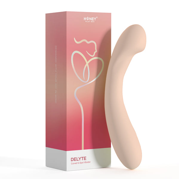 Delyte - Curved G-Spot Vibrator - Flesh Honey Play Box