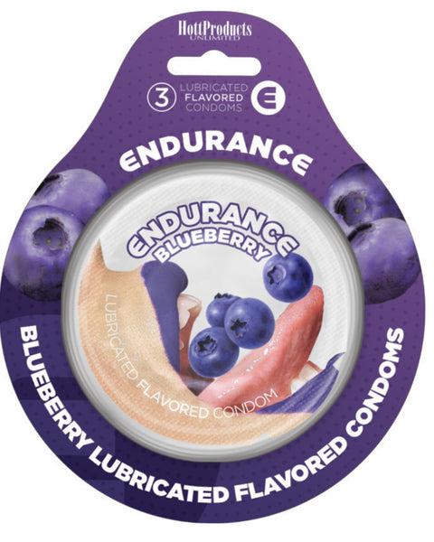 Endurance Condoms -Blueberry - 3 Pack Hott Products