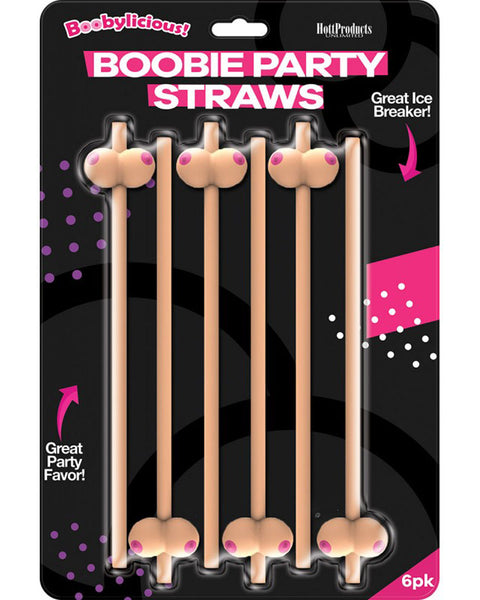 Boobie Straws 6 Pk - Flesh Color Hott Products