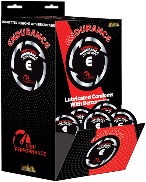 Endurance Lubricated - Comfort - Benzocaine Condoms Display Hott Products