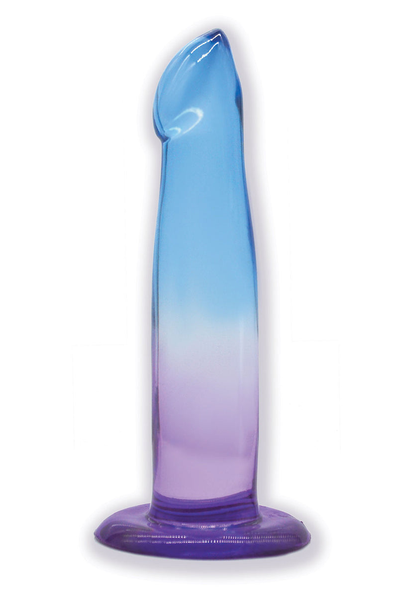 Shades, 6.25" G-Spot Jelly Tpr Gradient Dong - Blue and Purple Icon Brands