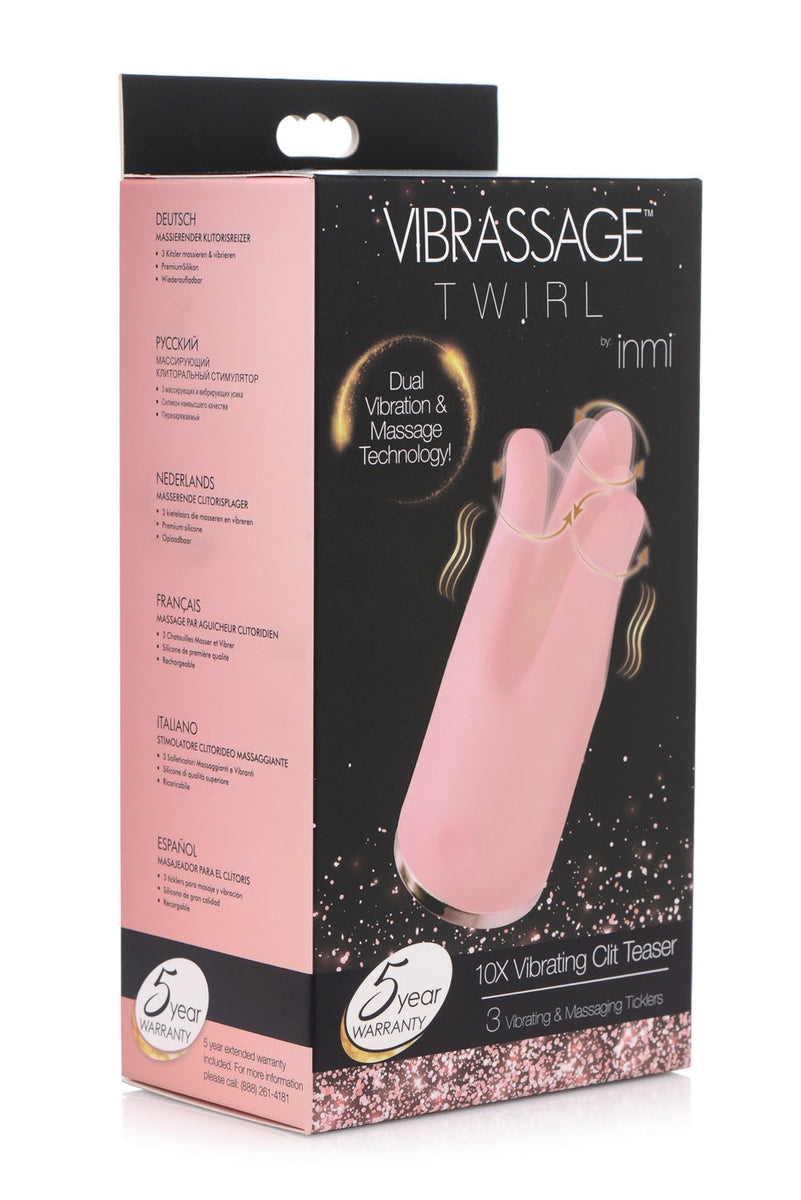 Vibrassage Twirl 10x Vibrating Clit Teaser - Pink XR Brands inmi