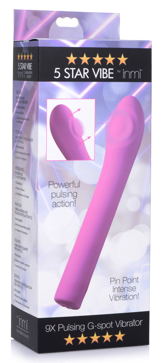 5 Star 9x Pulsing G-Spot Silicone Vibrator - Pink XR Brands inmi