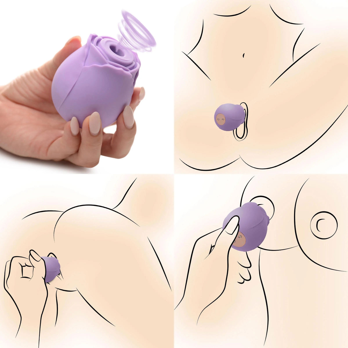 Bloomgasm Wild Rose 10x Suction Clit Stimulator -  Purple XR Brands inmi