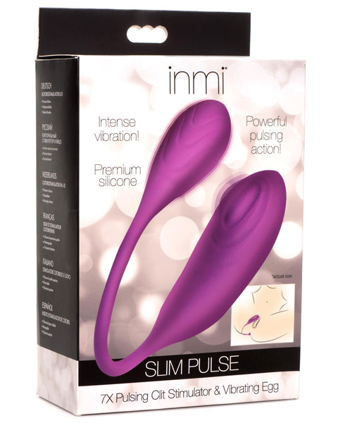 Slim Pulse 7x Pulsing Clit Stimulator and  Vibrating Egg - Purple XR Brands inmi