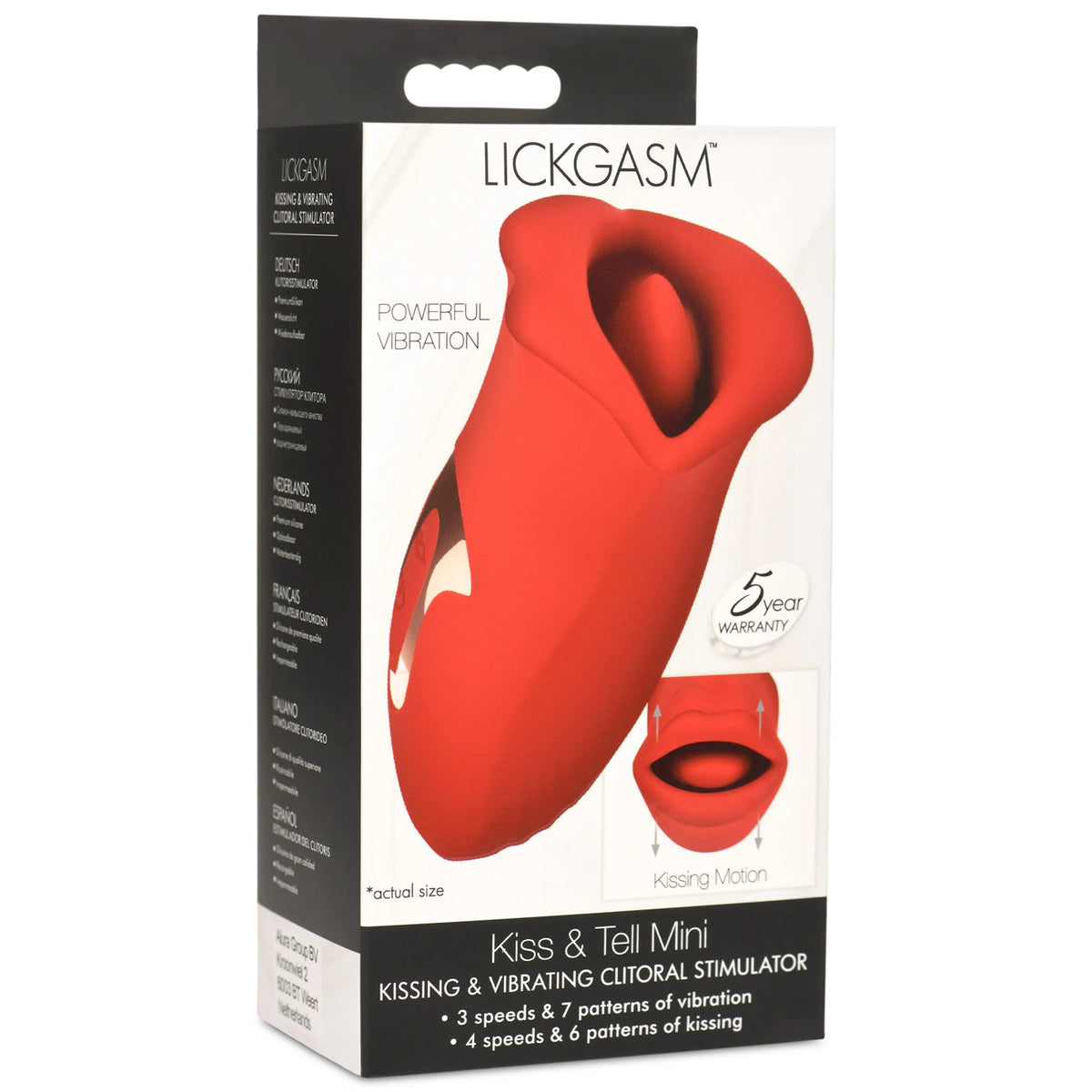 Lickgasm Kiss and Tell Mini Kissing and Vibrating  Clitoral Stimulator - Red XR Brands Shegasm