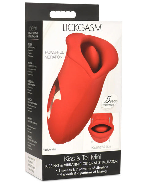 Lickgasm Kiss and Tell Mini Kissing and Vibrating  Clitoral Stimulator - Red XR Brands Shegasm