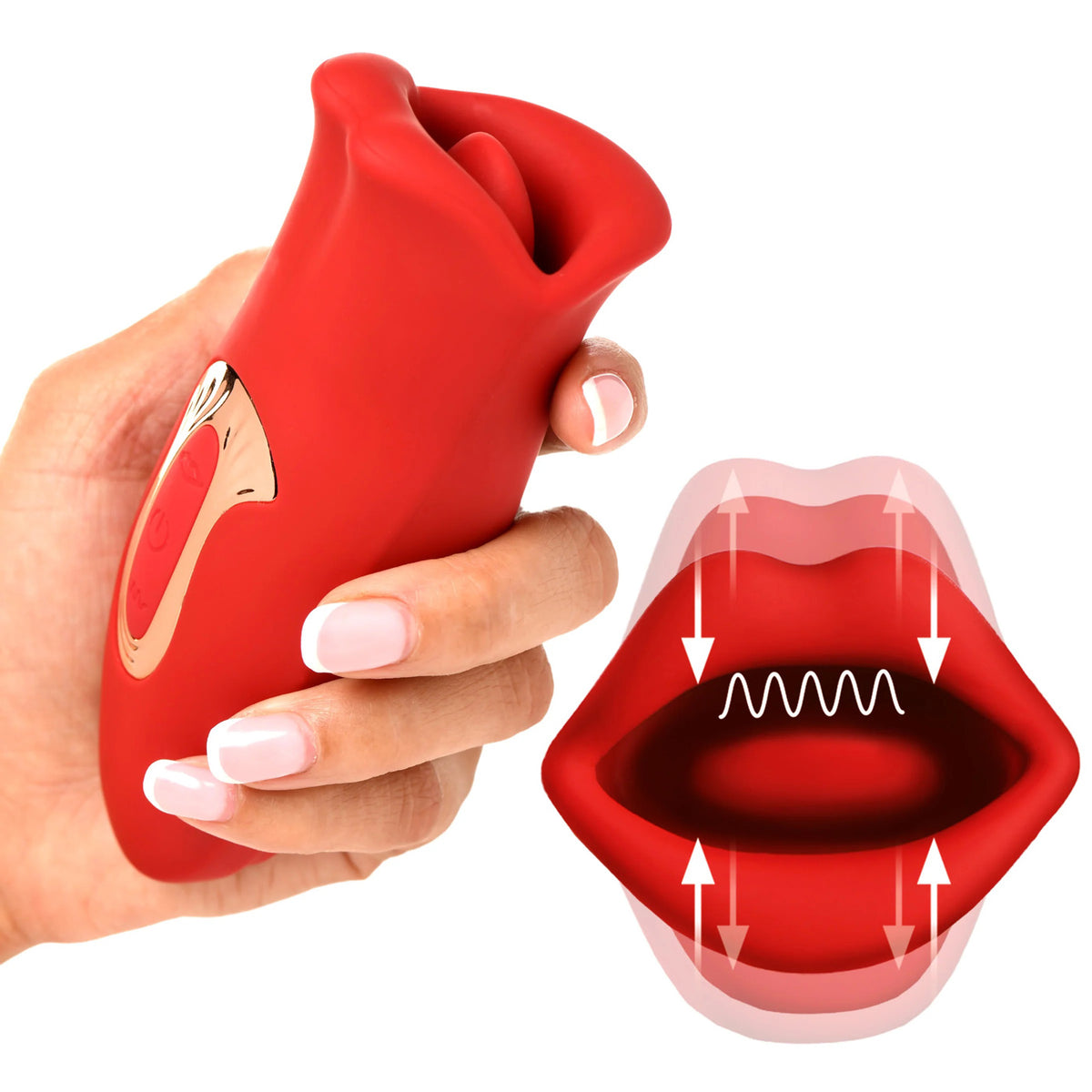 Lickgasm Kiss and Tell Mini Kissing and Vibrating  Clitoral Stimulator - Red XR Brands Shegasm