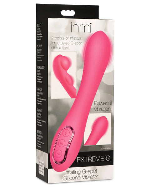 Extreme-G Inflating G-Spot Silicone Vibrator -  Pink XR Brands inmi