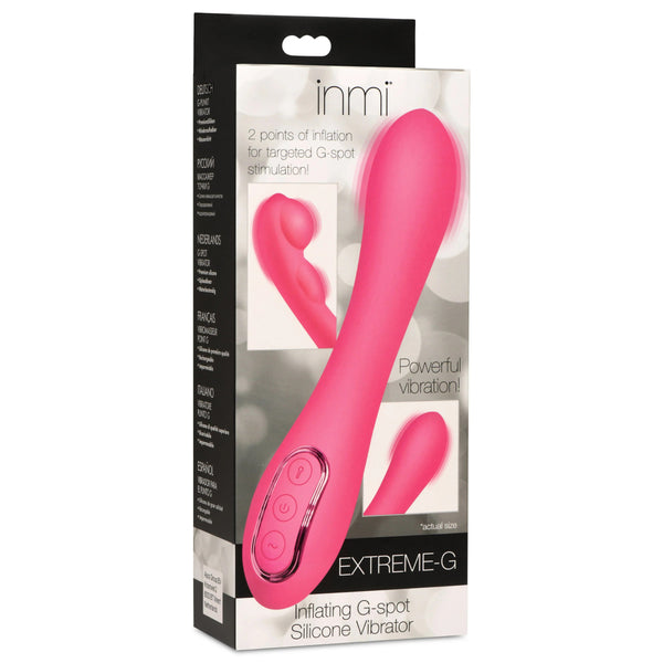 Extreme-G Inflating G-Spot Silicone Vibrator -  Pink XR Brands inmi