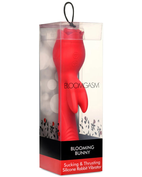 Blooming Bunny Sucking and Thrusting Silicone  Rabbit Vibrator - Red XR Brands inmi