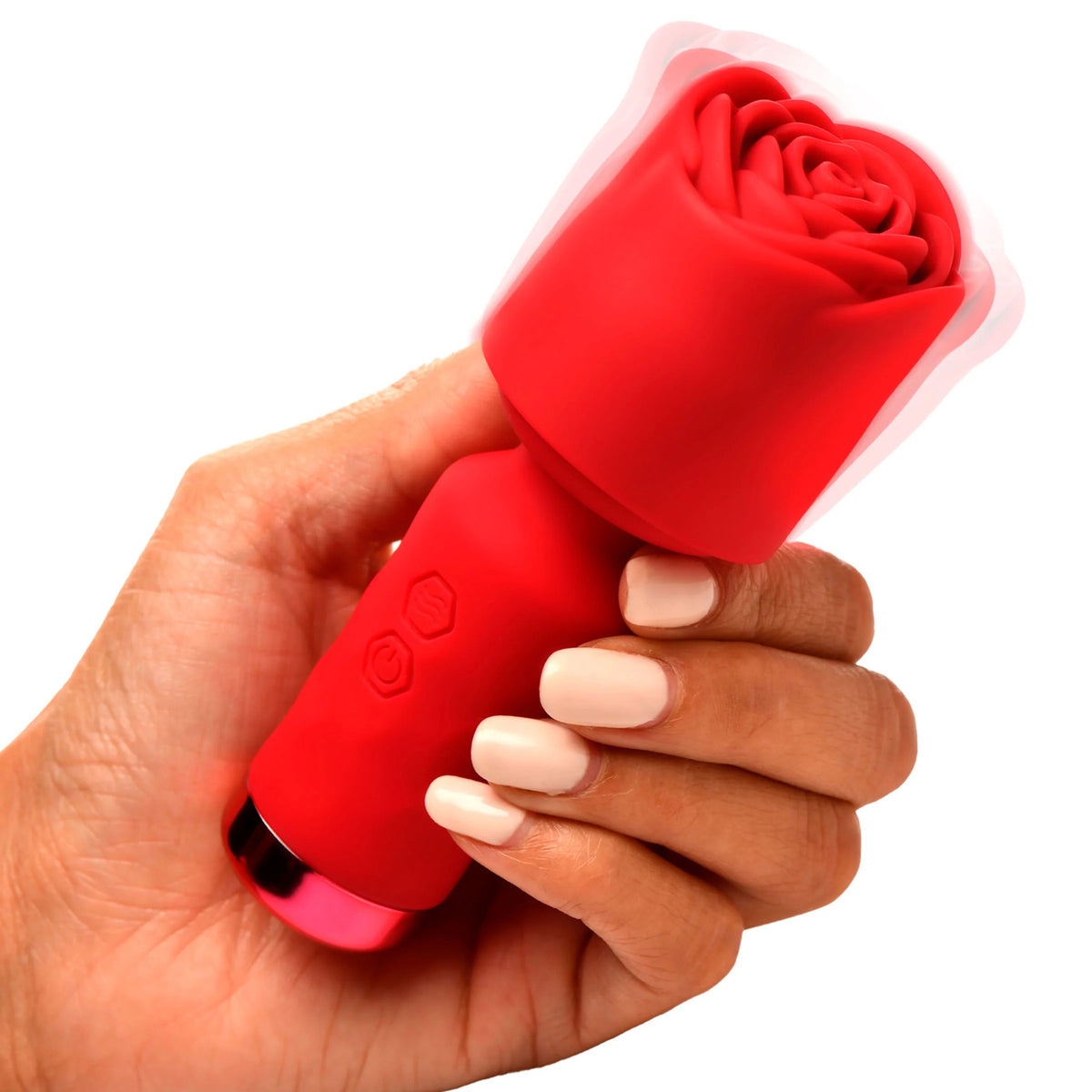 Pleasure Rose-Petite Mini Silicone Rose Wand - Red XR Brands inmi