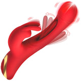 Rabbit Flick Flicking Silicone Rabbit Vibrator -  Red XR Brands inmi