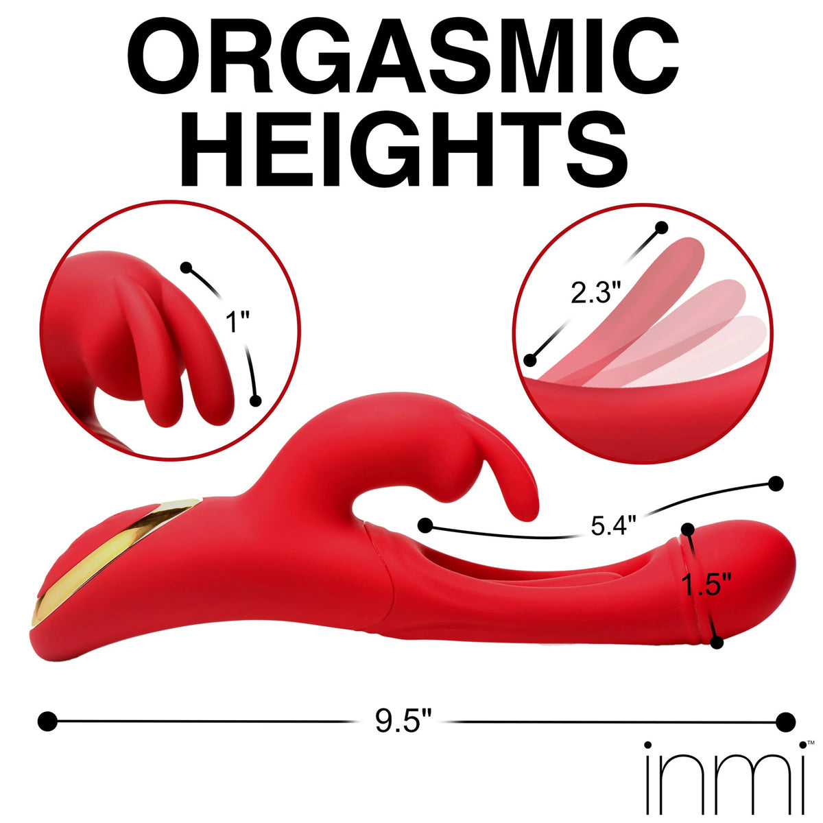 Rabbit Flick Flicking Silicone Rabbit Vibrator -  Red XR Brands inmi