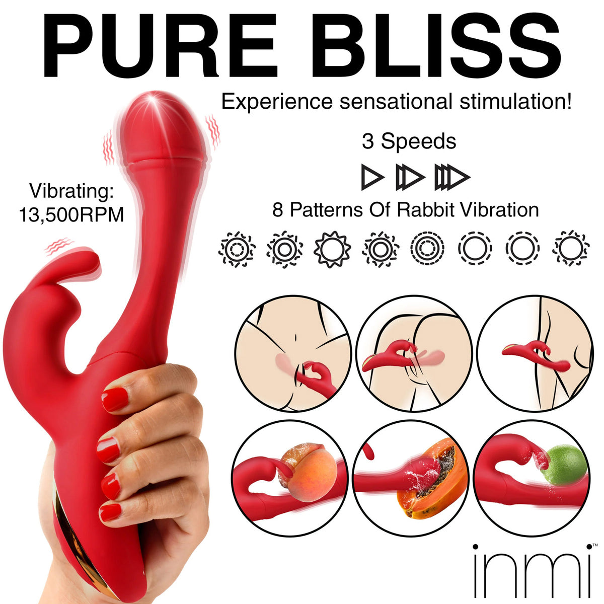 Rabbit Flick Flicking Silicone Rabbit Vibrator -  Red XR Brands inmi